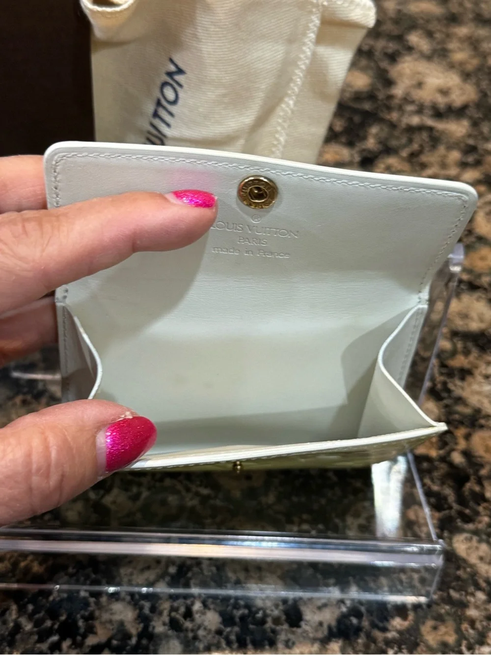 Louis Vuitton Pale Yellow Vernis Compact Flap Wallet
